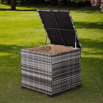 Paris Range Square Storage Box  in Grey Rattan Weave